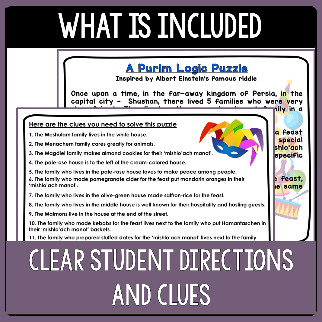 Purim Logic Puzzle - 3