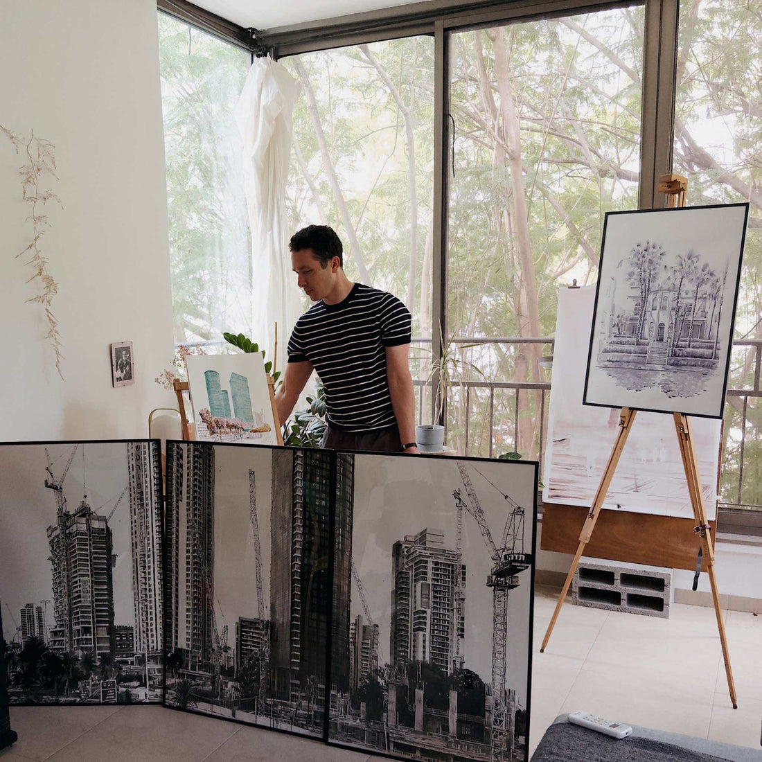 Dizengoff Fountain Framed TLV Print | Vitsky